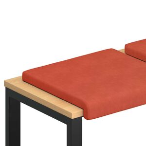 vidaXL Bench Cushion 2 pcs Corduroy Red Orange Depth 35 cm