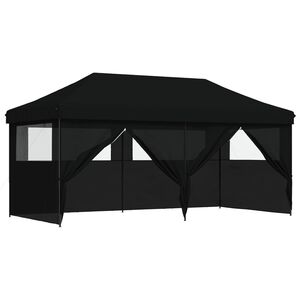 vidaXL Party Tent Folding Black 292 x 580 x 315 cm Oxford Fabric