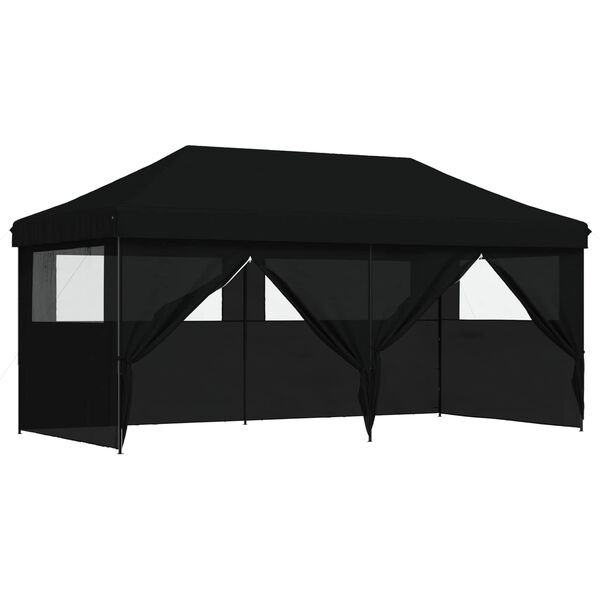 vidaXL Party Tent Folding Black 292 x 580 x 315 cm Oxford Fabric