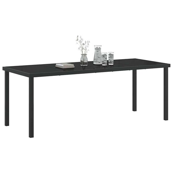 vidaXL Garden Table Black 200 x 80 x 73 cm Metal