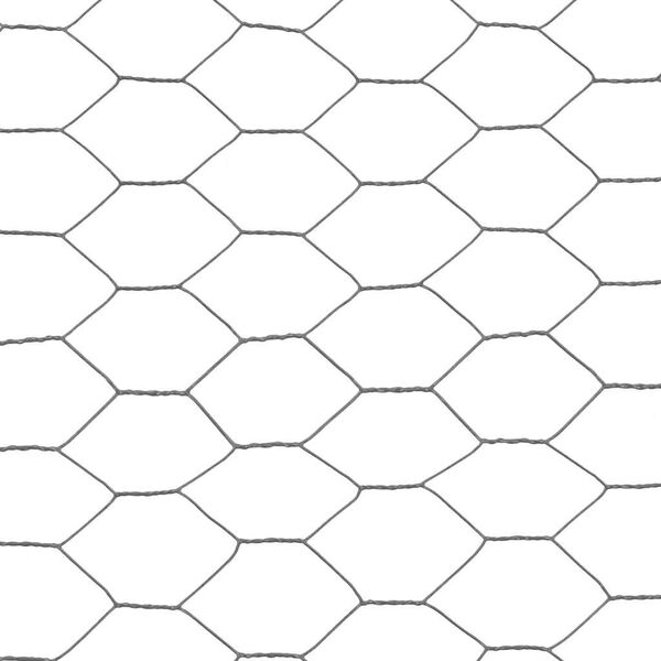 vidaXL Chicken Wire Fence Steel with PVC Coating 25x1.2 m Grey