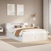 vidaXL Bed Frame without Mattress White 135x190 cm Double Solid Wood Pine