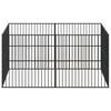 vidaXL Dog Playpen 8 Panels Black Galvanised Steel
