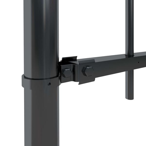 vidaXL Garden Fence with Spear Top Steel 892.5x60 cm Black