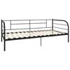 vidaXL DayBed Frame without Mattress Black Metal 90x200 cm
