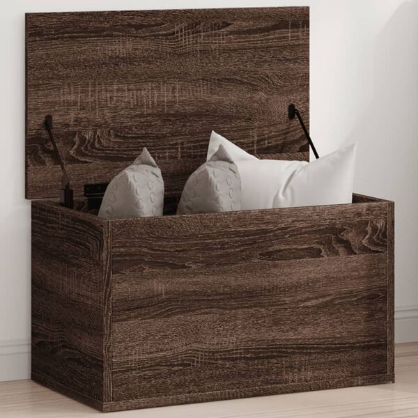 vidaXL Storage Box Brown Oak 60x35x35 cm Engineered Wood