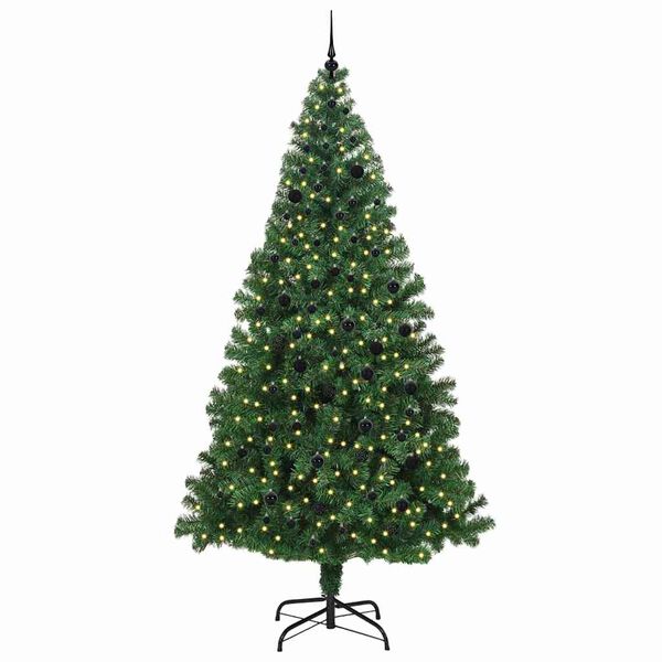 vidaXL Artificial Christmas Tree with 300 LEDs with Stand Green 240 cm
