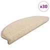 vidaXL Stair Mats 30 pcs 65x21x4 cm Cream Half Round Large