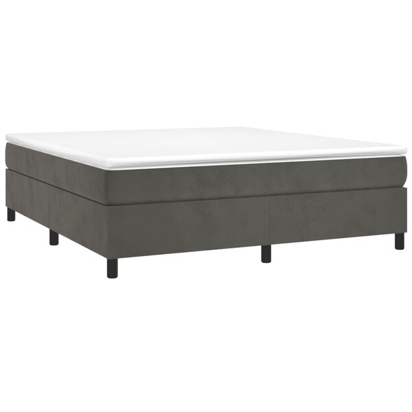 vidaXL Box Spring Bed Frame Dark Grey Super King Velvet (UK/IE/FI/NO only)