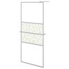 vidaXL Walk-in Shower Wall with Shelf Chrome 90x195 cm ESG Glass&Aluminium