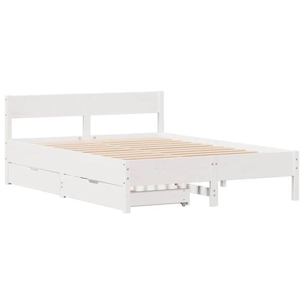 vidaXL Bed Frame without Mattress White 120x190 cm Small Double Solid Wood Pine