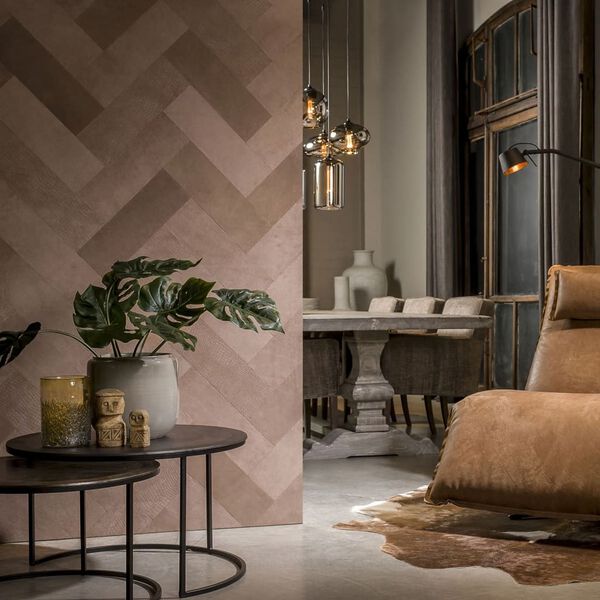 WallArt Leather Tiles Stubbs Smokey Taupe 16 pcs