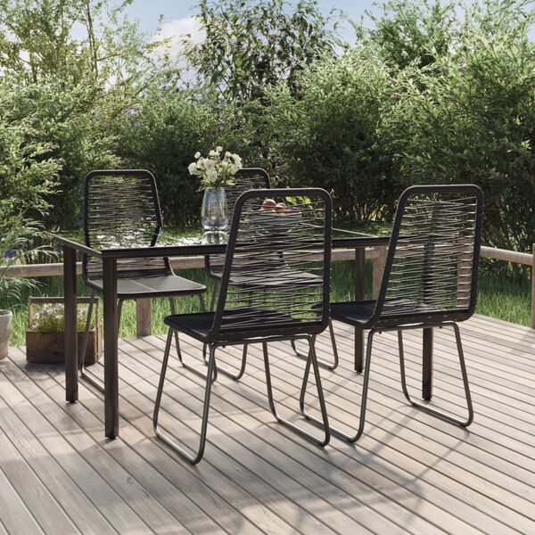 vidaXL 5 Piece Garden Dining Set Black