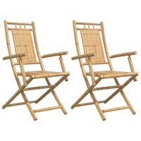 vidaXL Folding Garden Chairs 2 pcs 53x66x99 cm Bamboo