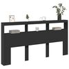 vidaXL Headboard Cabinet with LED Black 200x17x102 cm