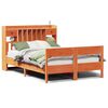 vidaXL Bookcase Bed without Mattress Wax Brown 120x190cm Small Double Solid Wood Pine