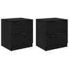 vidaXL Bedside Cabinet 2 pcs Black Oak 45 x 39 x 50cm Engineered Wood