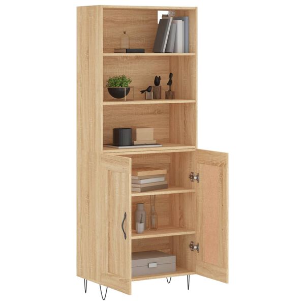 vidaXL Highboard Sonoma Oak 69.5x34x180 cm Engineered Wood