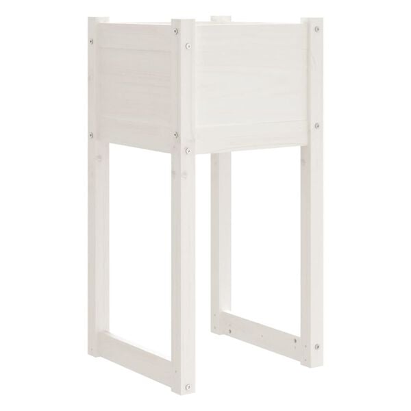 vidaXL Planters 2 pcs White 40x40x81 cm Solid Wood Pine