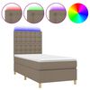 vidaXL Box Spring Bed with Mattress&LED Taupe 90x190 cm Fabric