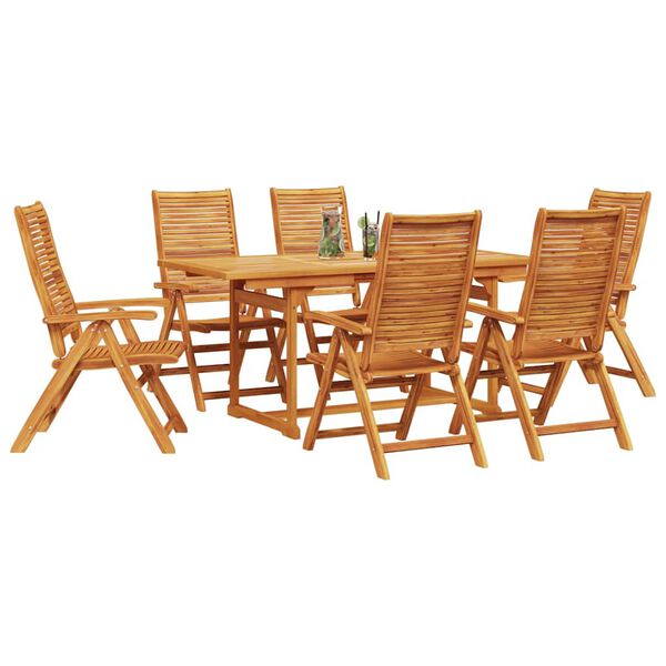 vidaXL Garden Dining Set Folding 7 pcs Brown Solid acacia wood
