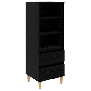 vidaXL Highboard Black Oak 40 x 36 x 110 cm Engineered Wood