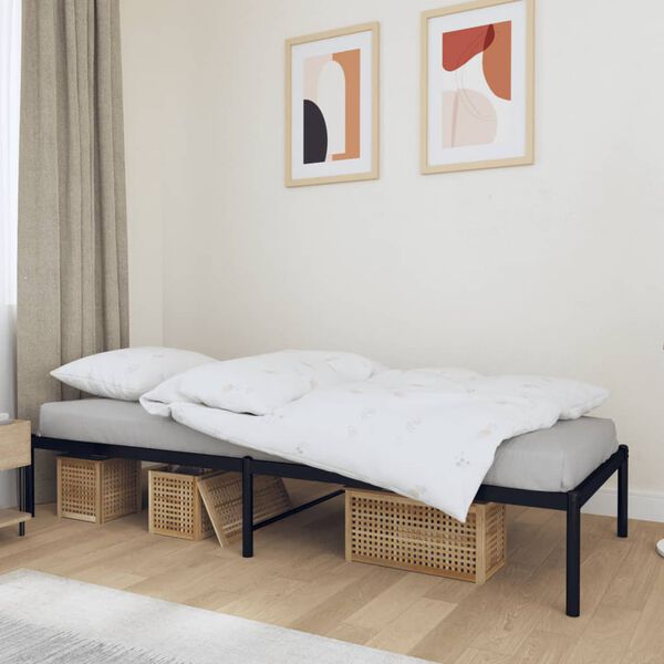 vidaXL Metal Bed Frame without Mattress Black 90x190cm