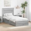 vidaXL Bed Frame with Drawer Grey Sonoma 90 x 190 cm Engineered Wood