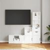 vidaXL 4 Piece TV Units with Storage ODDA White Solid Wood Pine