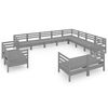 vidaXL 12 Piece Garden Lounge Set Solid Wood Pine Grey