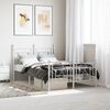 vidaXL Metal Bed Frame without Mattress with Footboard White 120x200cm