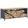 vidaXL Firewood Rack with Wooden Top Anthracite 100.5x35.5x40 cm
