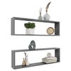 vidaXL Wall Cube Shelf 2 pcs High Gloss Grey 100x15x30 cm Engineered Wood