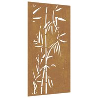 vidaXL Garden Wall Decoration 105x55 cm Corten Steel Bamboo Design