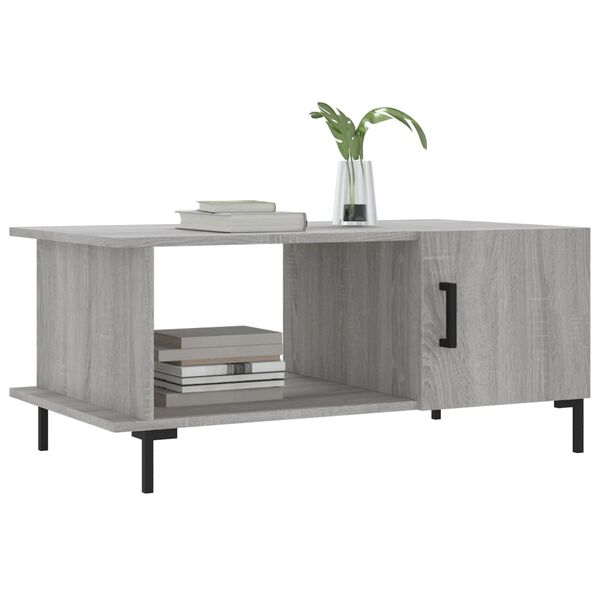 vidaXL Coffee Table Grey Sonoma 90x50x40 cm Engineered Wood