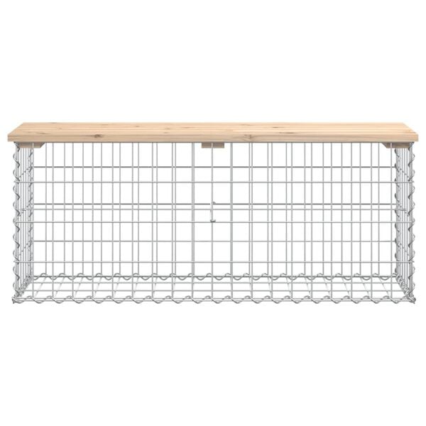vidaXL Garden Bench Gabion Design 103x31.5x42 cm Solid Wood Pine