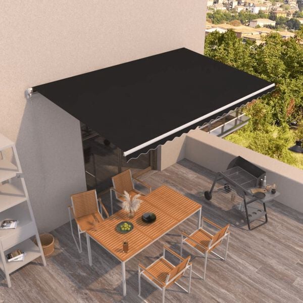 vidaXL Manual Retractable Awning 500x350 cm Anthracite