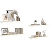 vidaXL Floating Wall Shelves 4 pcs Oak and White 80x23.5x3.8 cm MDF