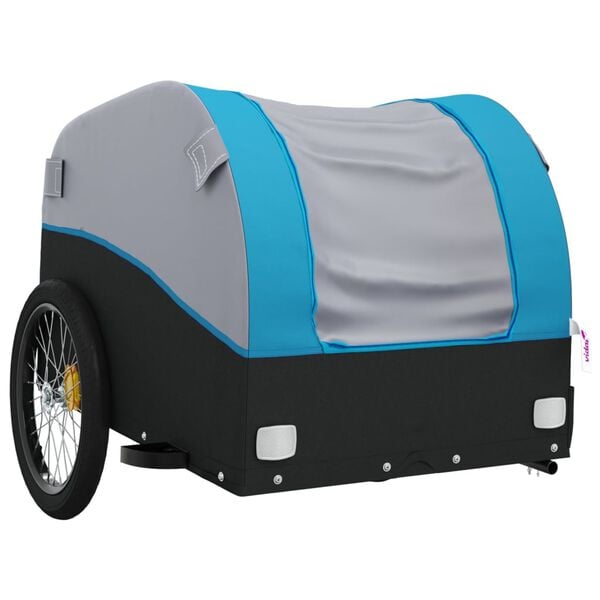vidaXL Bike Trailer Black and Blue 45 kg Iron