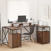 vidaXL Desk with Drawer Brown Oak 182 x 101 x 87.5 cm Engineered Wood