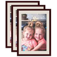 vidaXL Photo Frames Collage 3 pcs for Wall or Table Dark Red 59.4x84 cm