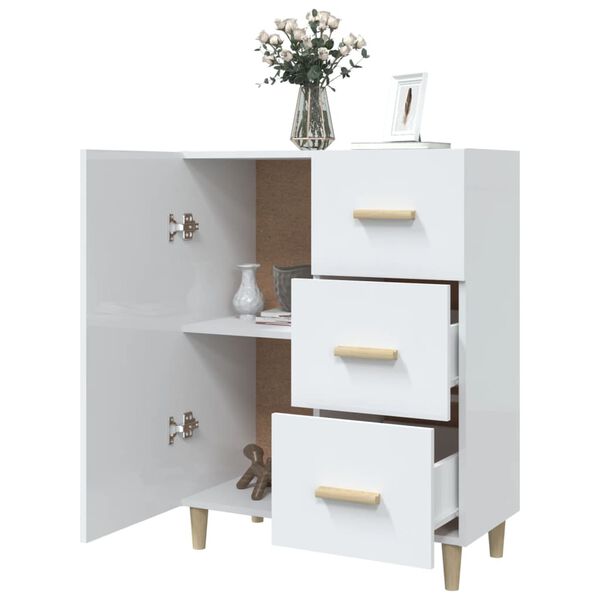 vidaXL Sideboard High Gloss White 69.5x34x90 cm Engineered Wood