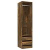 vidaXL Wardrobe with Drawers Smoked Oak 50x50x200 cm Engineered Wood