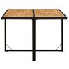vidaXL Garden Table Black 109x107x74 cm Poly Rattan&Solid Wood Acacia