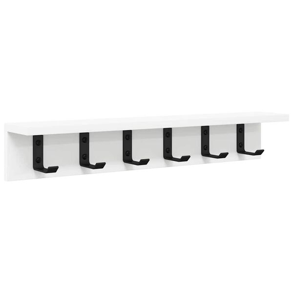 vidaXL Wall-Mounted Coat Rack Wall-mounted White 60 x 10.5 x 10.5 cm