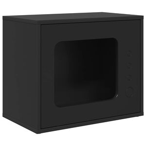 vidaXL Cat House Black 51 x 30 x 42.5 cm Engineered Wood