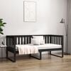 vidaXL Day Bed without Mattress Black 90x190 cm Single Solid Wood Pine