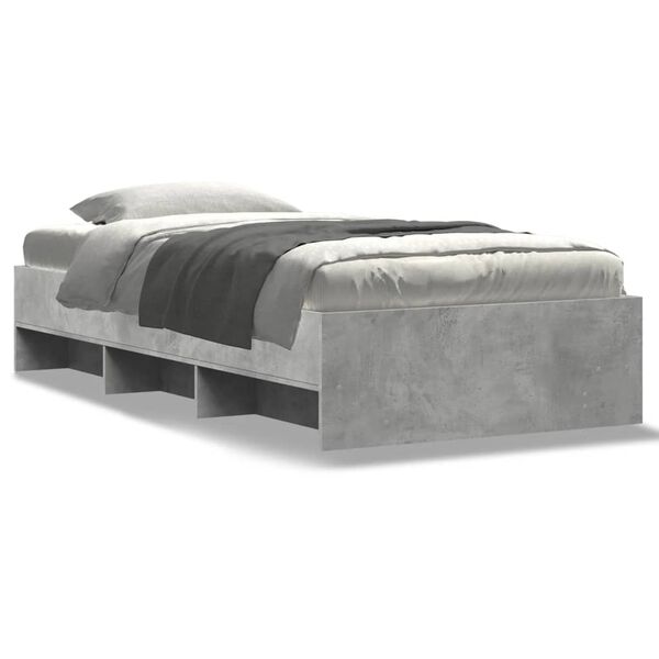 vidaXL Bed Frame without Mattress Concrete Grey 90x200cm Engineered Wood