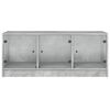vidaXL Coffee Table with Glass Doors Concrete Grey 102x50x42 cm