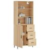 vidaXL Highboard Sonoma Oak 69.5x34x180 cm Engineered Wood